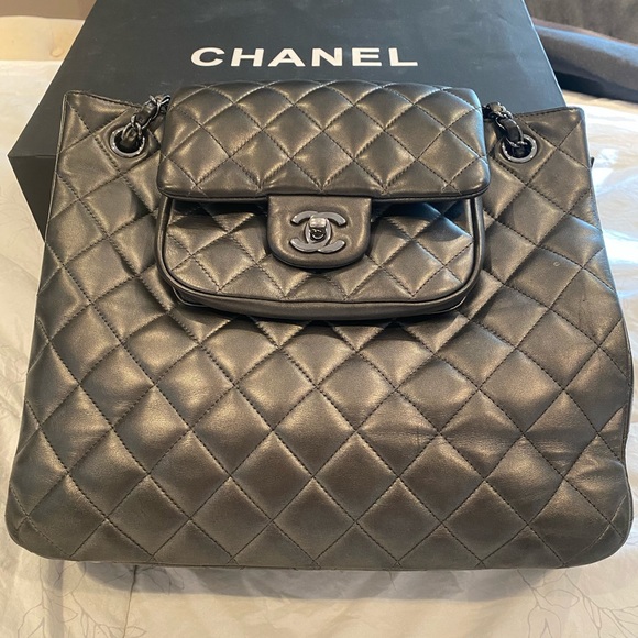 CHANEL Handbags - Classic Flap Shopping Tote Quilted Lambskin Large